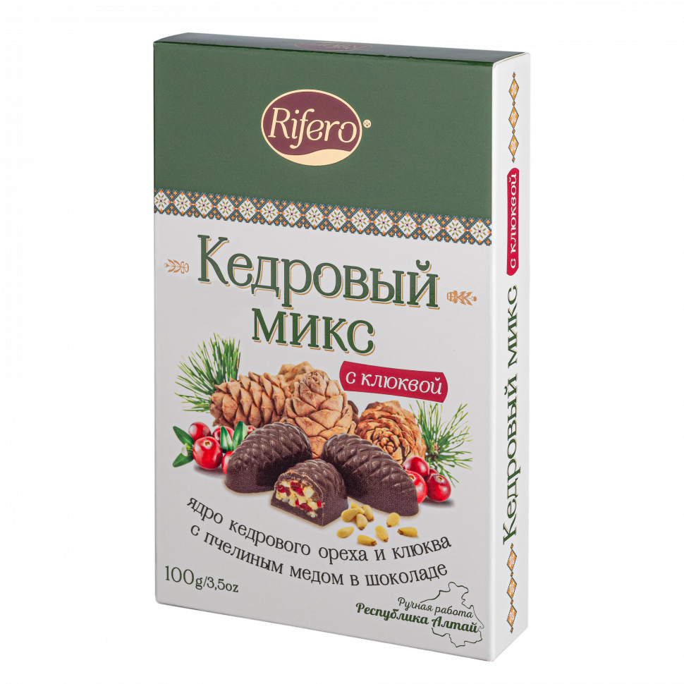  Риф и ко Конфеты "Кедровый микс КЛЮКВА" 100г     в Жигулёвске