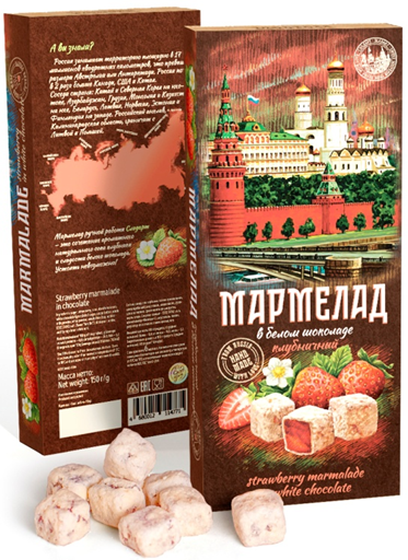 №2 Сладарт Мармелад Клубничный в белом шоколаде, 150г   в Жигулёвске