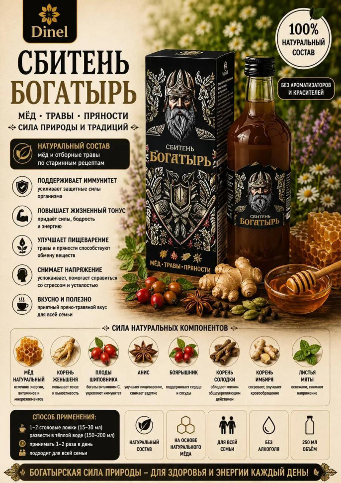  Сбитень Богатырь, 250мл  в Жигулёвске